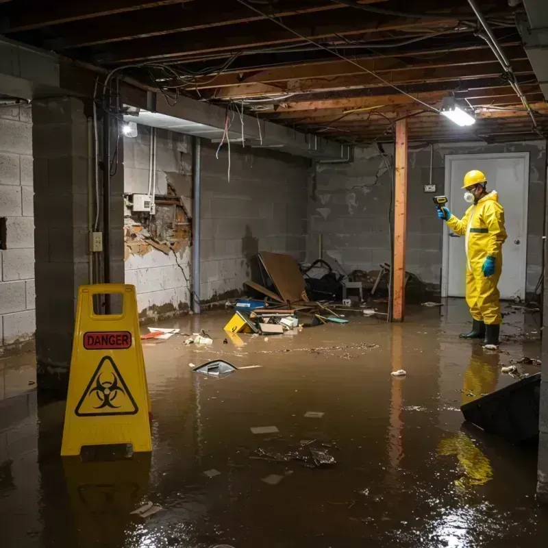 Flooded Basement Electrical Hazard in Antigo, WI Property