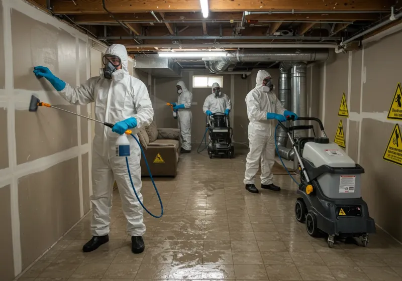 Basement Moisture Removal and Structural Drying process in Antigo, WI